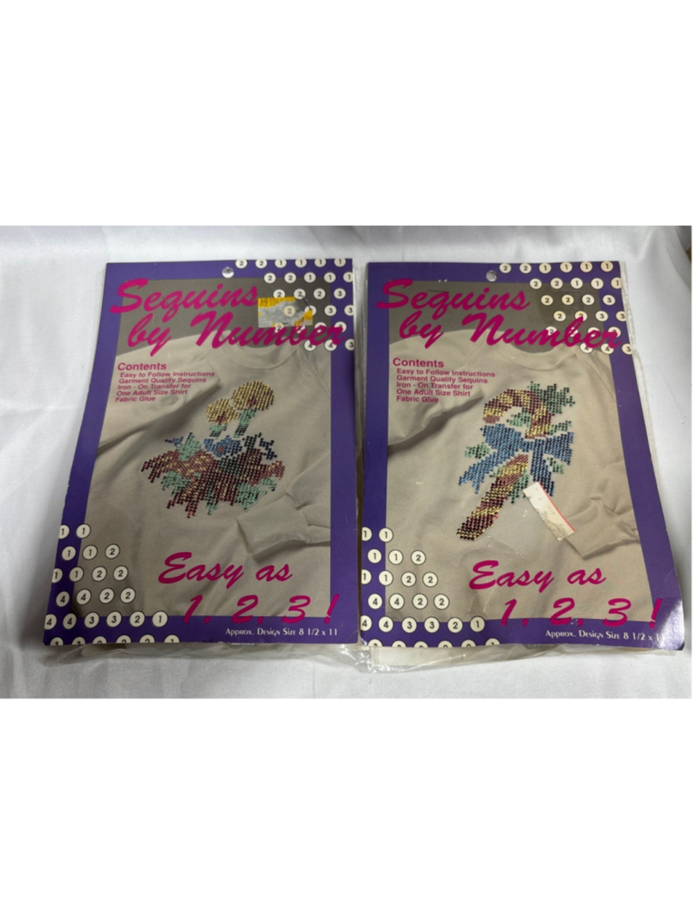 Vintage 2 Westwater Sequins By Numbers Candy Cane Candle Christmas For T Shirt
